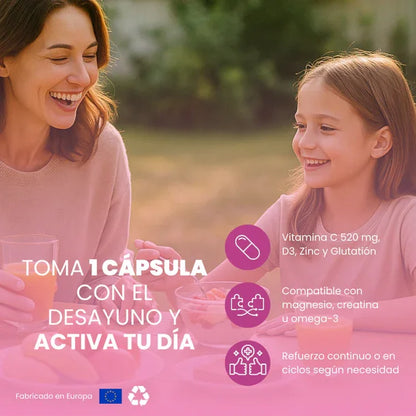 Liposomal vitamin c + zinc + d3 + glutathione | Total defense -60 vegetable capsules | Bioactive labs